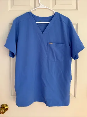 FIGS Blue Scrub Top thumbnail 1