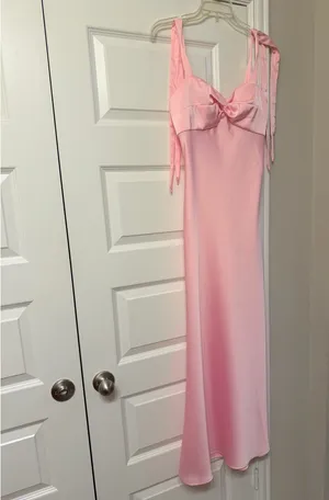 Satin Pink Dress Dillard's thumbnail 3