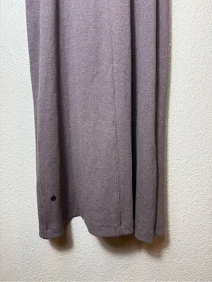 Lululemon‎ Gone for the Week Dress Mock Neck Ribbed Sleeveless Swing MidiTaupe S thumbnail 8
