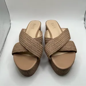 EUC Raye Tiko Wedge color natural size 7.5 platform sandals women’s thumbnail 2