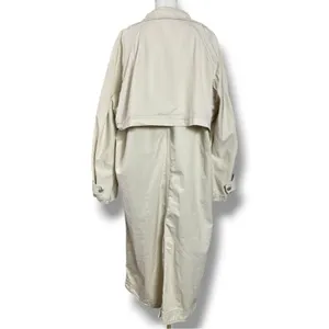 Free People Perry Military Duster Trench Coat in French Oat Grunge Denim Medium thumbnail 10