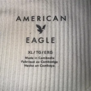 American Eagle White Ribbed Tank Top‎ Sleeveless Basic Casual XL thumbnail 3
