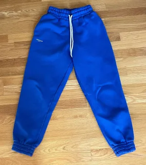 Women’s Blue Fleece Joggers XS/S Cotton Blend High Waist Sweatpants Cozy Lounge thumbnail 1