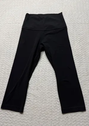 Lululemon Align High-Rise Crop 21 Black Nulu Yoga Leggings LW6BHCS Size 4 thumbnail 1