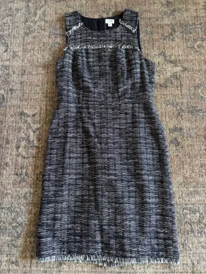 J. Crew Tweed Fringe Sheath Dress Size 4 thumbnail 3