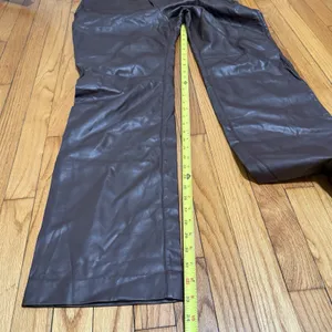 House of CB Inaya Chocolate Brown‎ Stretch Vegan Leather Trousers Size Large thumbnail 10