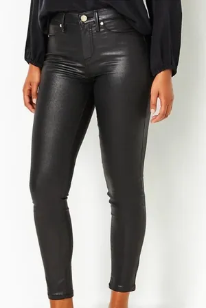 Lilly Pulitzer Eagan Black High Rise Coated Skinny Jeans D31‎ thumbnail 1
