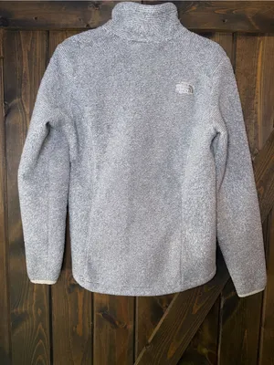 The North Face Fuzzy‎ Sweater Jacket Gray Full Zip Logo Gorpcore Outdoorsy Sz M thumbnail 2