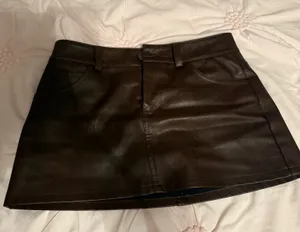 Garage brown leather skirt  thumbnail 1