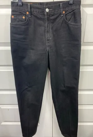 Vintage Y2K Levis 550 Relaxed Fit Tapered Leg JeansWomen 6 Reg S Black High Rise thumbnail 1