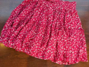 Princess Polly red floral tiered mini skirt ruffles Size 4 / Small thumbnail 4
