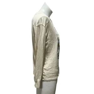 Hurley T-Shirt Womens Size XS Beige Beach Life Graphic Long Sleeve Crew thumbnail 3