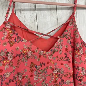Promod Floral Cottagecore Dress XL Pink Boho Fairycore Flowy Summer Cami thumbnail 4