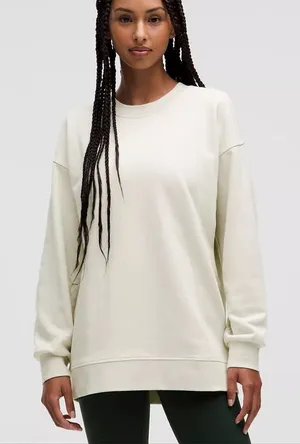 Lululemon Perfectly Oversized Crewneck Sweatshirt Bone Women’s 6 thumbnail 1