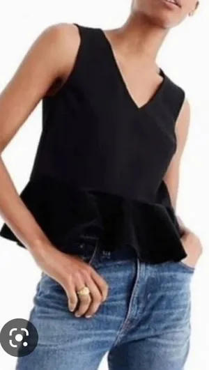 J.crew velvet peplum cropped tank size small thumbnail 1