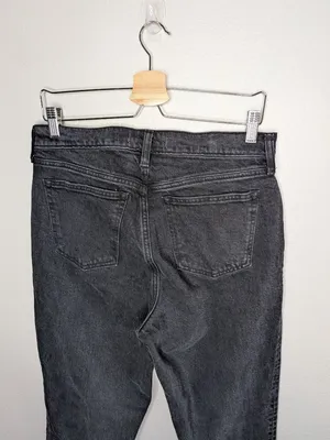 Abercrombie and Fitch Curve Love 90s Straight Mid Rise Jeans Size 29 Black Denim thumbnail 3