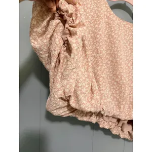 English Factory Pink Floral Cotton Candy Cropped Puffy Feminine Blouse S thumbnail 5