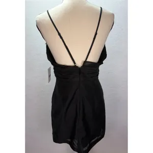 Free People Black Crochet Lace Sequin V-Neck Mini Dress Size 6 NWT thumbnail 13
