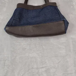 Gold Coast Blue Denim Faux Leather Shoulder Bag‎ thumbnail 12