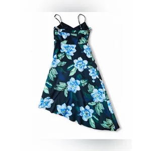 Banana Republic Women’s Black Strap Asymmetrical Midi Floral Print Dress Size 2 thumbnail 8
