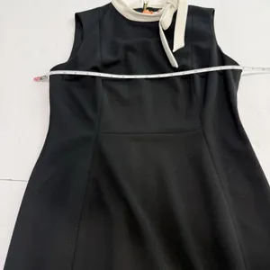 Calvin Klein‎ Black White Bow High Neck Sleeveless Stretch Crepe Sheath Dress 8 thumbnail 7