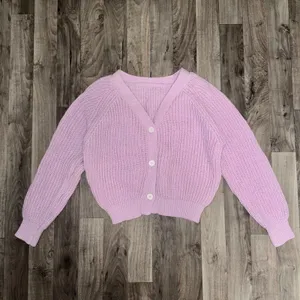 Princess Polly Purple Pink buttoned chunky knit oversized cardigan thumbnail 2