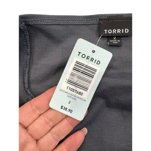 Torrid Off Shoulder Peplum Top dark gray, Torrid Size 2 / 2X (18/20) NEW NWT thumbnail 7