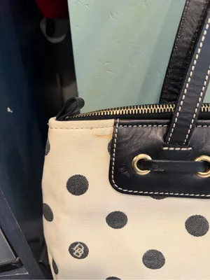 Dooney & Bourke Black and White Polka Dot Tote thumbnail 11