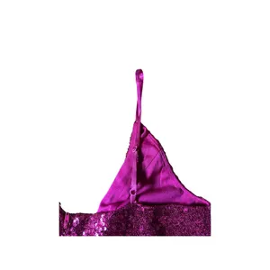 Venus Womens Sequin Romper V-Neck Spaghetti Strap Size L Sparkly Glam Party NEW thumbnail 5