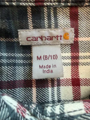 Carhartt Women’s Hamilton Flannel Shirt M 8/10 Navy Plaid 102260 Fall 2016 thumbnail 9