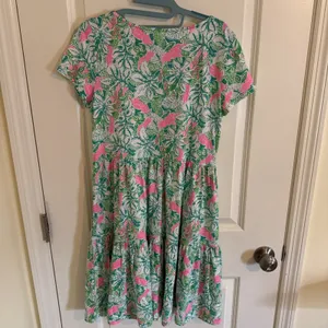 Lilly Pulitzer Geanna Short Sleeve Swing Dress Botanical Green Just Wing It Sm thumbnail 4