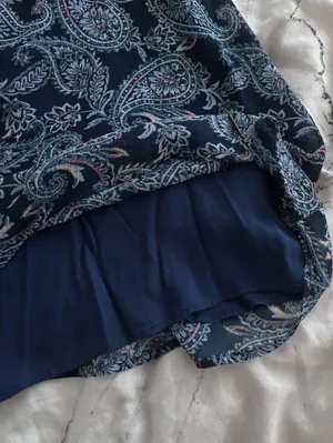Abercrombie & Fitch Navy Paisley Slip Dress thumbnail 9