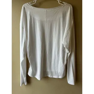 Ramy Brook Jane Cotton Blend Boat Neck Long Sleeve in Ivory Women's Size Large thumbnail 2