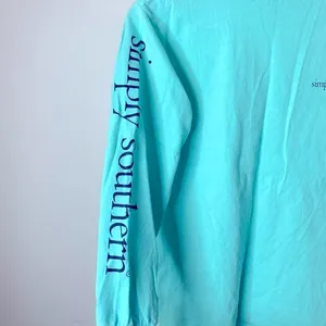 Simply Southern Long Sleeve‎ Blue Shirt Size Small thumbnail 4