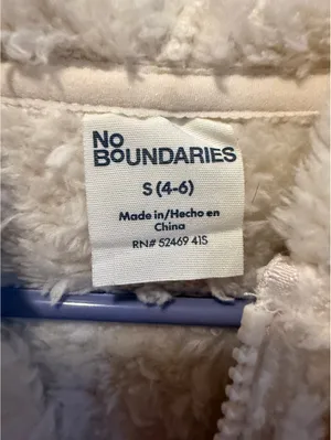No Boundaries Women's Cream Cable Knit Zip-Up Hoodie Jacket Size S thumbnail 3