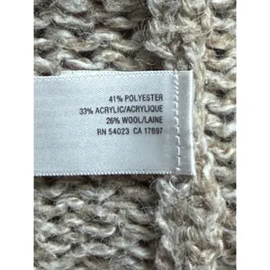 Old Navy Women's M‎ Vintage Knitted Beige Long Vest Cardigan Sweater Wool Blend thumbnail 6