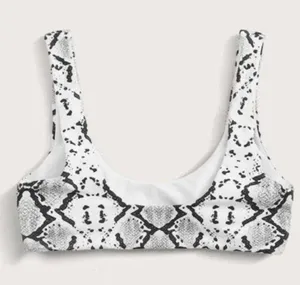 Snake Skin Swim Top Black thumbnail 3