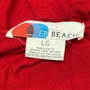 Free People Beach Red Wrap Tie Dress Women’s Large thumbnail 4