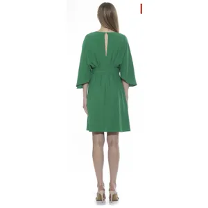 Alexia‎ Admor Isla Draped Dolman Sleeve Fit & Flare Dress Green Back Zipper thumbnail 2