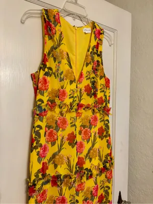 Lovers + Friends Yellow Floral Ruffle Maxi Dress thumbnail 2