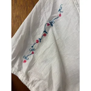 Time and Tru Embroidered White Short Sleeve Top size S NEW thumbnail 7