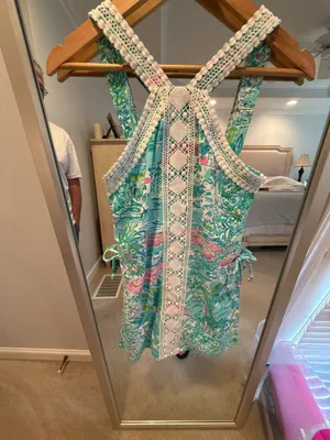 Lilly Pulitzer Ryder Romper Green Sunshine City Size 00 Beauty! thumbnail 3