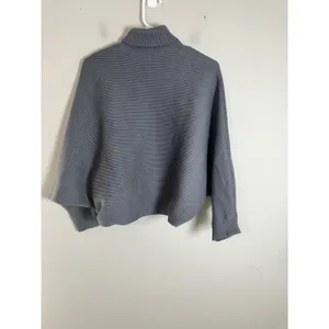 Cider Womens Gray Batwing Turtleneck Ribbed Knit Oversized Sweater XL CD20221013 thumbnail 7