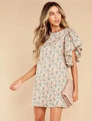 Mable Floral Ruffle Sleeve Dress thumbnail 1