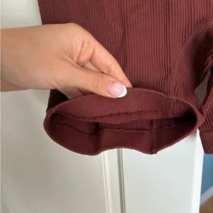 Boutique Burgundy Brown Ribbed Biker Sculpting Shorts thumbnail 5