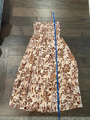 New With Tags BeCool Mocha Floral Midi Dress Sz M thumbnail 10