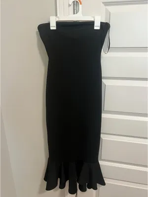 Superdown black midi dress thumbnail 2