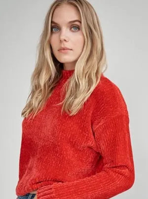 Chenille Mock Neck Sweater thumbnail 1
