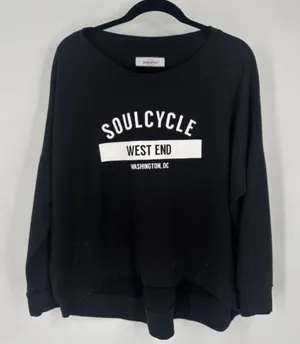 SoulCycle West End Washington DC Large Black‎ Spellout Pullover Sweatshirt thumbnail 1