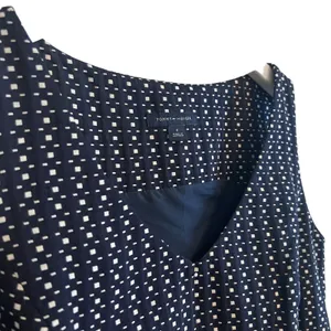 Tommy Hilfiger Sleeveless Sheath Dress Navy White‎ Geometric Textured Size 0 thumbnail 4